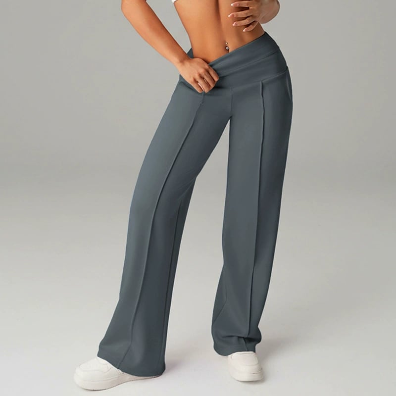 🎉LETZTER TAG AKTION – 50% RABATT 👖✨ Damen Weite Straight-Leg-Hose mit hohem Bund – Stretchstoff + Praktische Taschen + 9 Farben! ✨