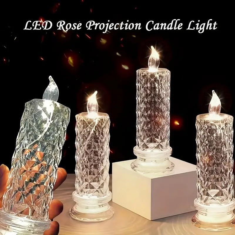 🔥LED-Kerzen mit Kristall-Optik