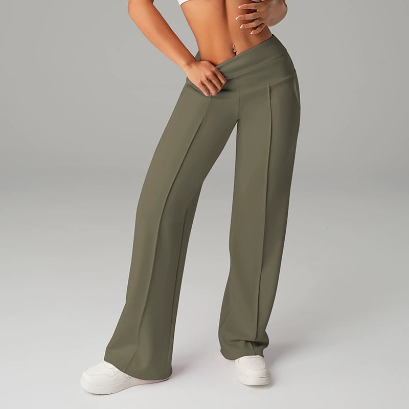 🎉LETZTER TAG AKTION – 50% RABATT 👖✨ Damen Weite Straight-Leg-Hose mit hohem Bund – Stretchstoff + Praktische Taschen + 9 Farben! ✨