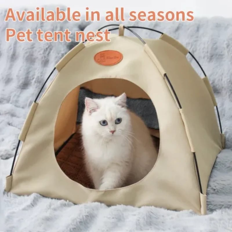 🏕️🌞 Nur für kurze Zeit: 50 % Rabatt! 🐶🐱Kühlendes Pop-up-Zeltbett – Geschlossene, gemütliche Höhle, schützt vor Licht und Hitze, bietet einen privaten Rückzugsort – perfekt für ängstliche Haustiere oder solche, die sich gerne verstecken 🐾✨