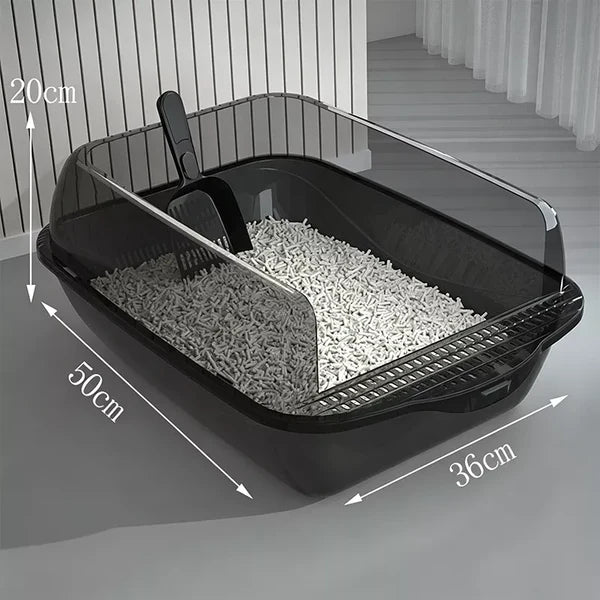 🐾 50 % RABATT IM FLASH-SALE! Extra große, halbgeschlossene Katzentoilette mit Spritzschutz + gratis Streuschaufel – Hält den Boden sauber, leicht zu reinigen 🐱🧹【Nur für kurze Zeit】