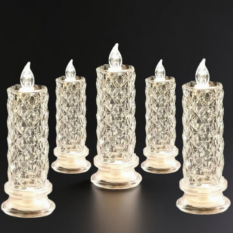 🔥LED-Kerzen mit Kristall-Optik