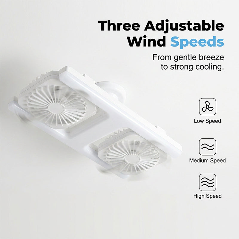 🌬️✨ Doppelter Deckenventilator mit LED-Beleuchtung – modernes Design mit Fernbedienung für Wohn- und Schlafzimmer