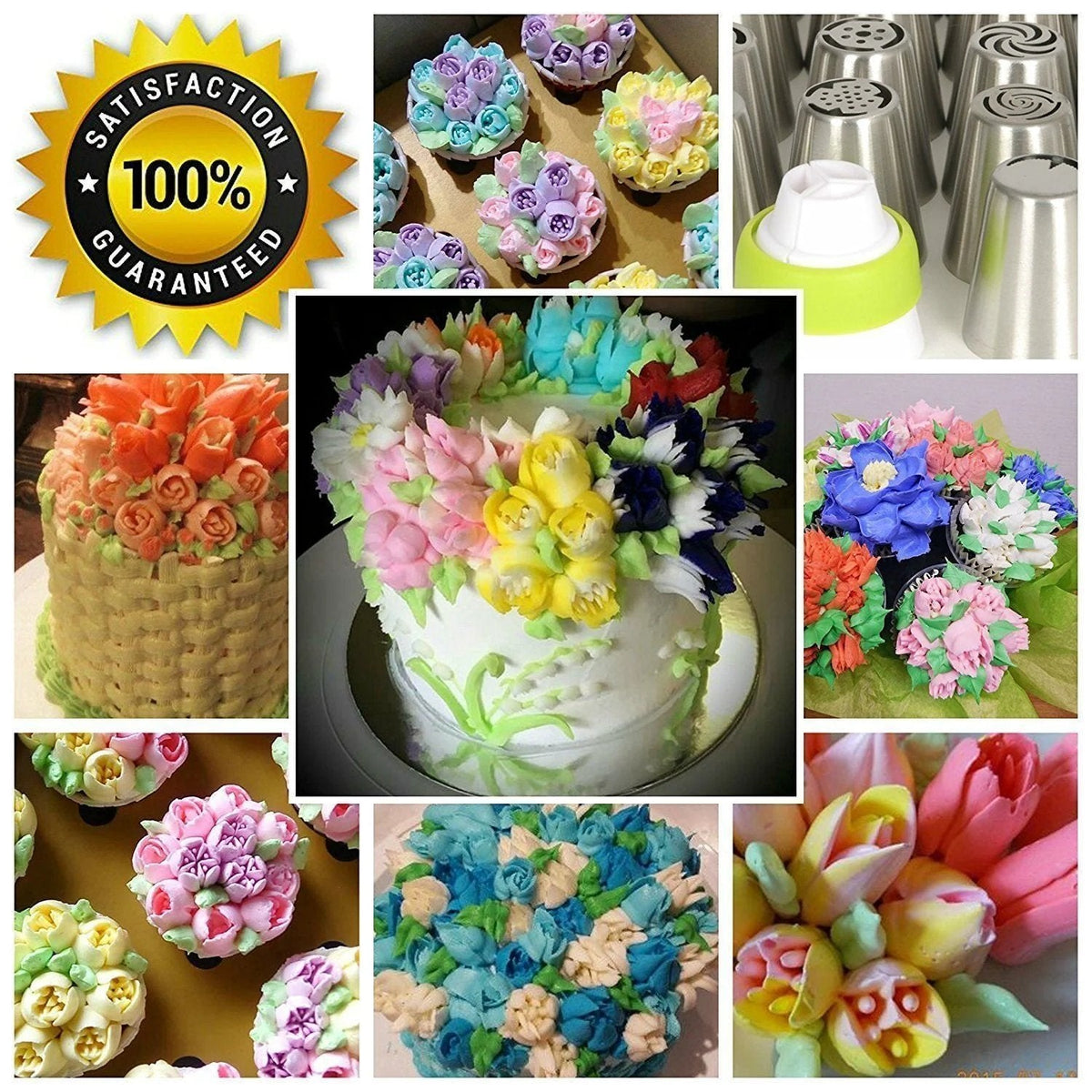 🔥🎁 2+1 GRATIS!!🍰Jetzt 50 % Rabatt! Set mit Spritztüllen für Blumendekorationen – Russisches Spritztüllen-Set, Tortendekorations-Tüllen für selbstgemachte Buttercreme-Tulpen- und Rosen-Tortendekorationen