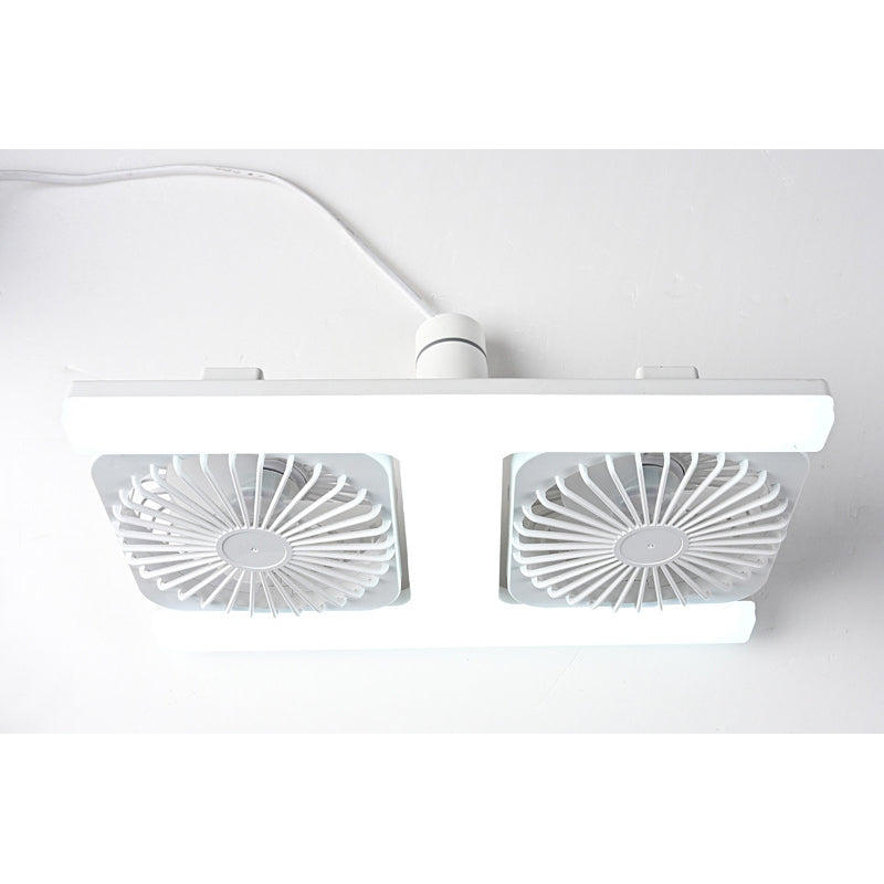 🌬️✨ Doppelter Deckenventilator mit LED-Beleuchtung – modernes Design mit Fernbedienung für Wohn- und Schlafzimmer