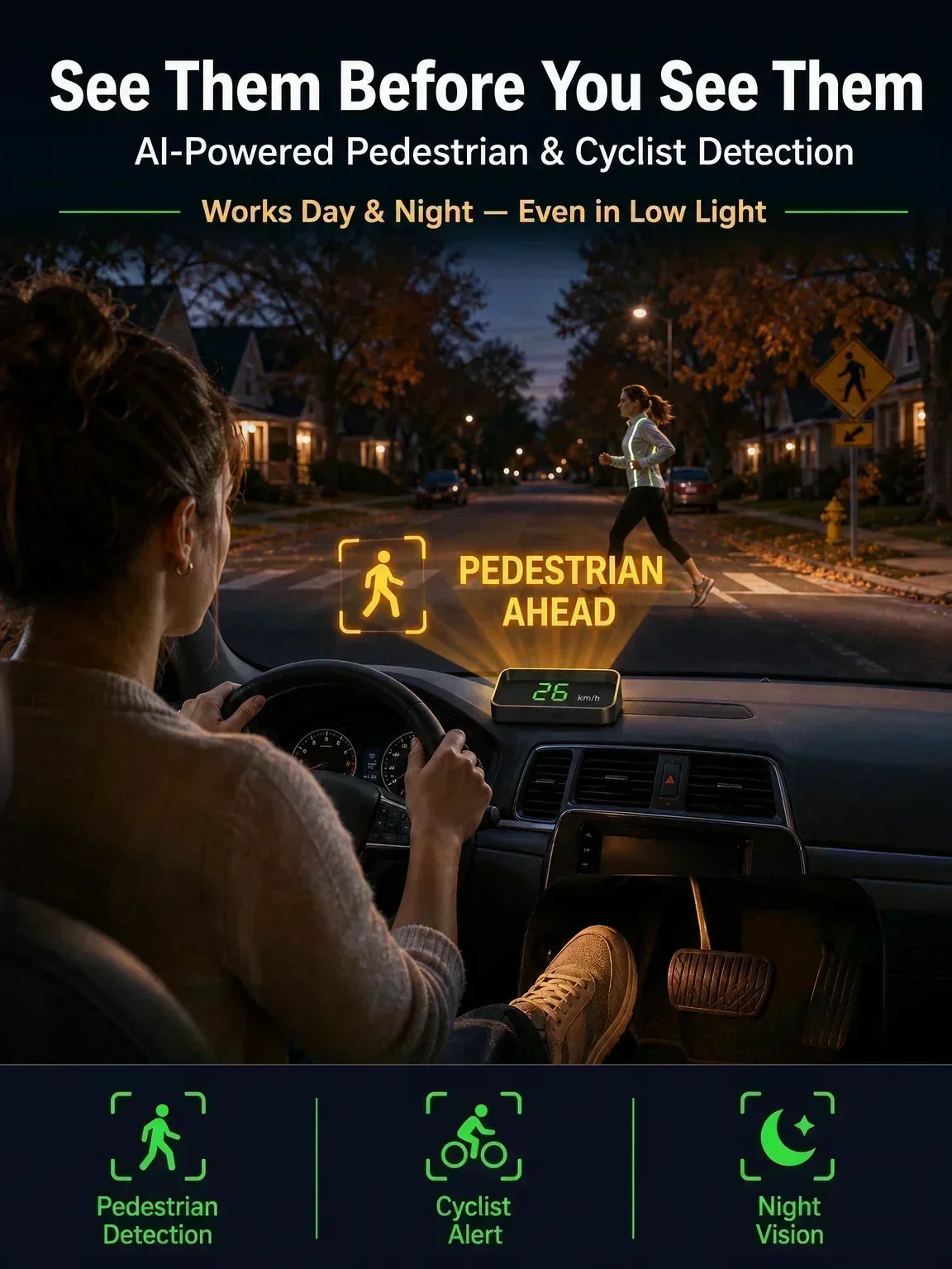 🚗🔥 JETZT 50 % RABATT! Auto‑HUD Head‑Up‑Display, GPS‑Digital‑Tachometer, Ampel‑Countdown & Blitzer‑Warnung, universelles Sicherheitsgerät
