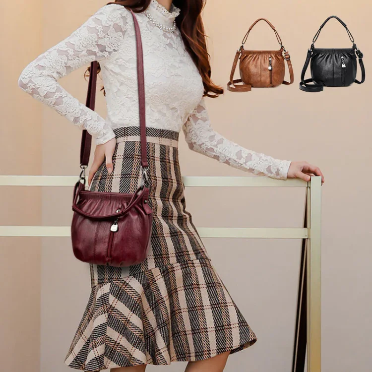 📢📢50 % Rabatt!! ⏰Damen Plissee-Handtasche aus weichem Material – Vielseitig tragbar als Hand-, Schulter- oder Umhängetasche 👜✨