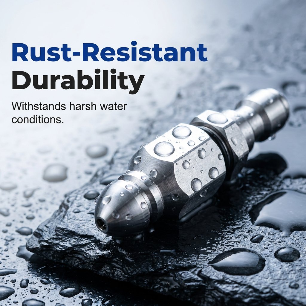 💥 2 kaufen, 1 gratis + 50 % Rabatt! 🔧 Edelstahl-Rohrreinigungsdüse (6500 PSI) – 1/4"-Schnellanschluss für Hochdruckreiniger
