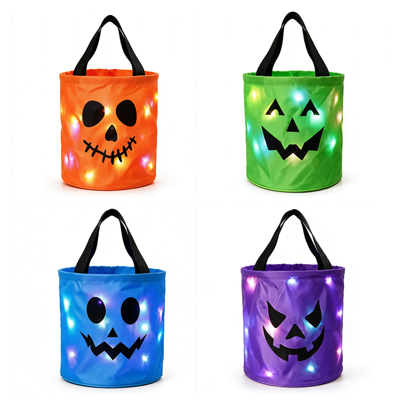 🔥🎁 2+1 GRATIS!!🥳🎃Halloween-Handtasche mit leuchtendem Kürbis-Süßigkeiten