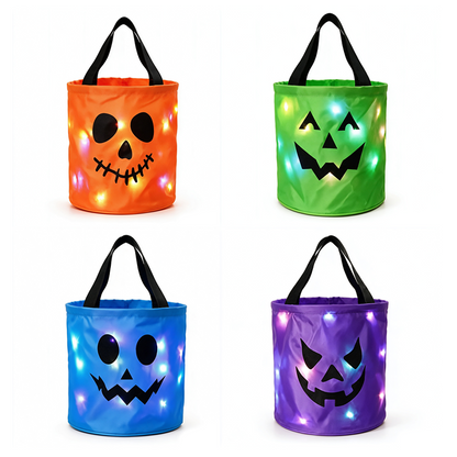 🔥🎁 2+1 GRATIS!!🥳🎃Halloween-Handtasche mit leuchtendem Kürbis-Süßigkeiten