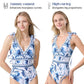 💥 Sonderangebot: 50 % Rabatt 💥 V Neck Lace Up Printed One Piece Swimsuit And Skirt