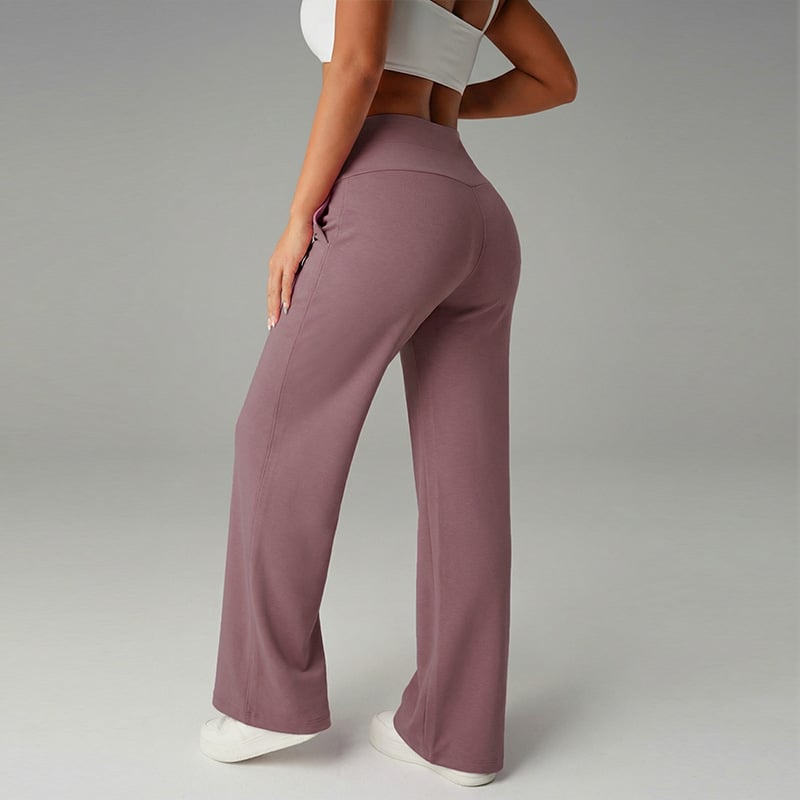 🎉LETZTER TAG AKTION – 50% RABATT 👖✨ Damen Weite Straight-Leg-Hose mit hohem Bund – Stretchstoff + Praktische Taschen + 9 Farben! ✨
