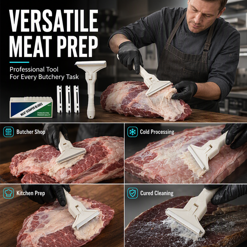 🥩🔥 50 % RABATT! 🔪Professioneller Schweinehaar‑Schaber mit 10 Klingen