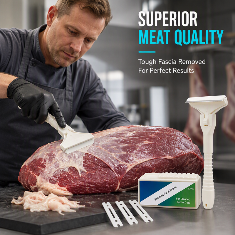 🥩🔥 50 % RABATT! 🔪Professioneller Schweinehaar‑Schaber mit 10 Klingen