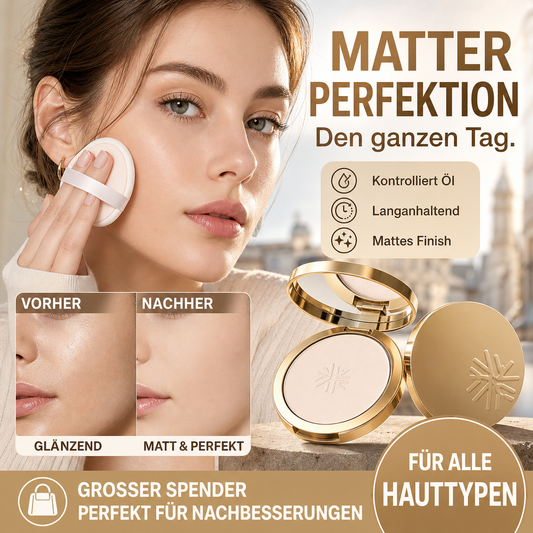 🔥🔥Kaufe 1, erhalte 1 gratis!⚡Wasserfestes, mattes Fixierpuder-Kompaktpuder