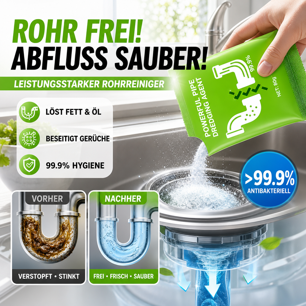 📢📢50 % Rabatt!! ⏰🚿 Hochwirksame Rohrreinigung ⚡✨ Sofort verstopfungsfrei, passend für alle Haushaltsrohre!