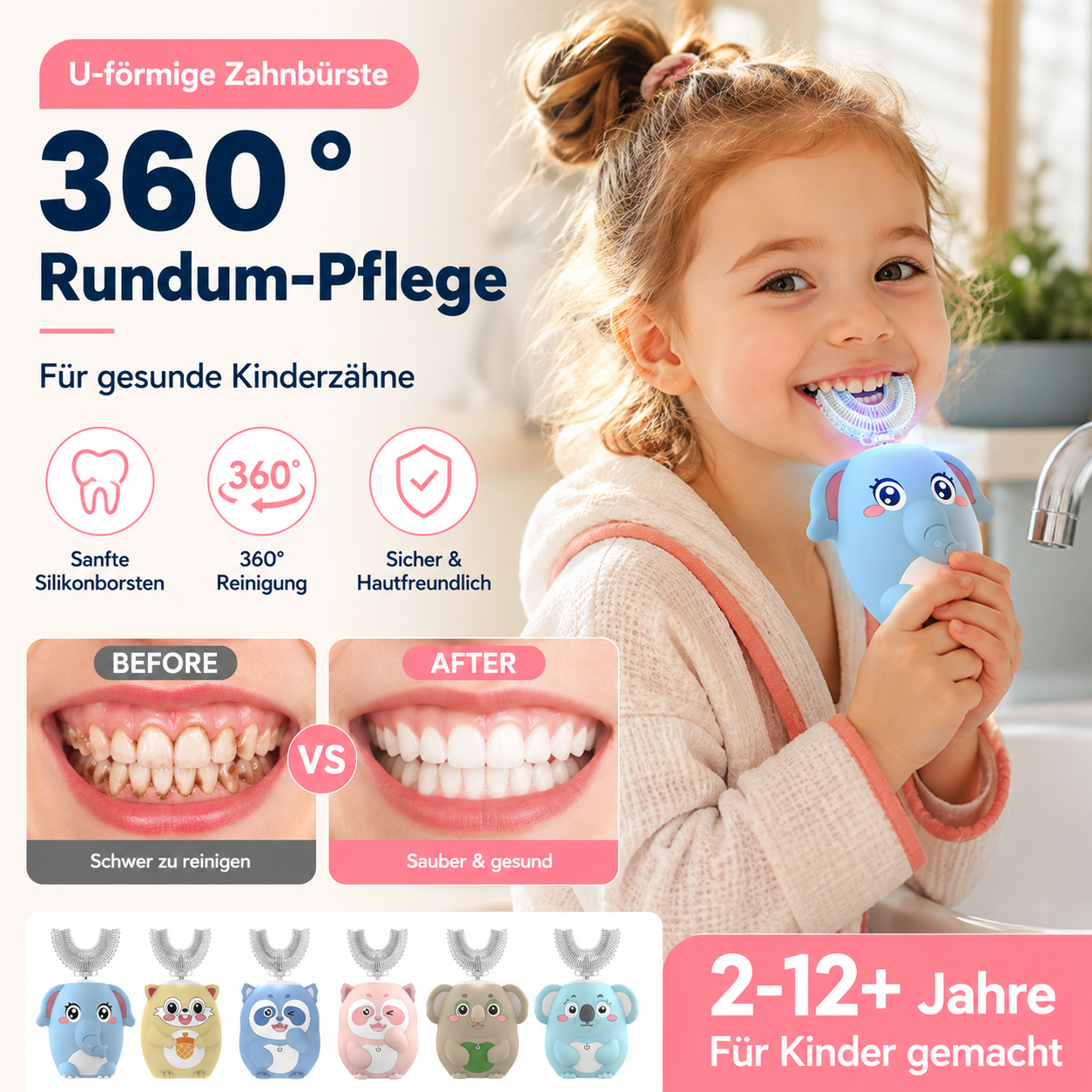 📢📢50 % Rabatt!!🥳🦷Automatische elektrische Zahnbürste für Kinder in Form von
