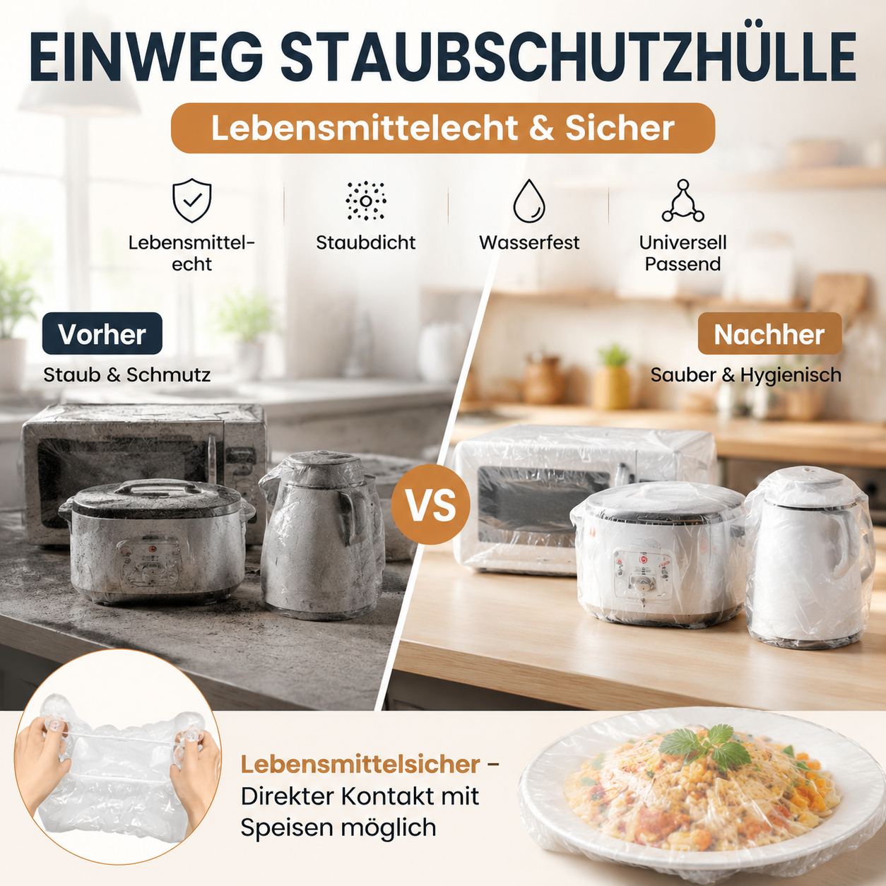 🔥🎁 2+1 GRATIS!!🥳 💞Verdickte, transparente Staubschutzhülle – flexibel, transparent, wiederverwendbar, 20er-Packung! 📦✨