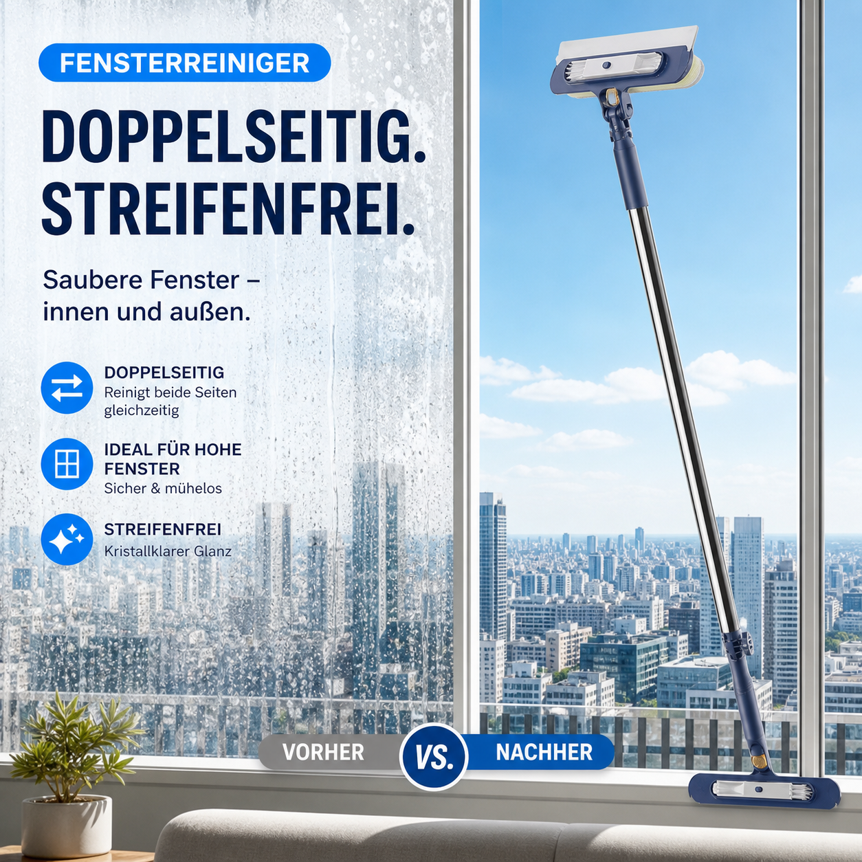 📢📢 50 % Rabatt!! ⏰🔥 Fensterreinigungsscheibenwischer für Hochhausfenste