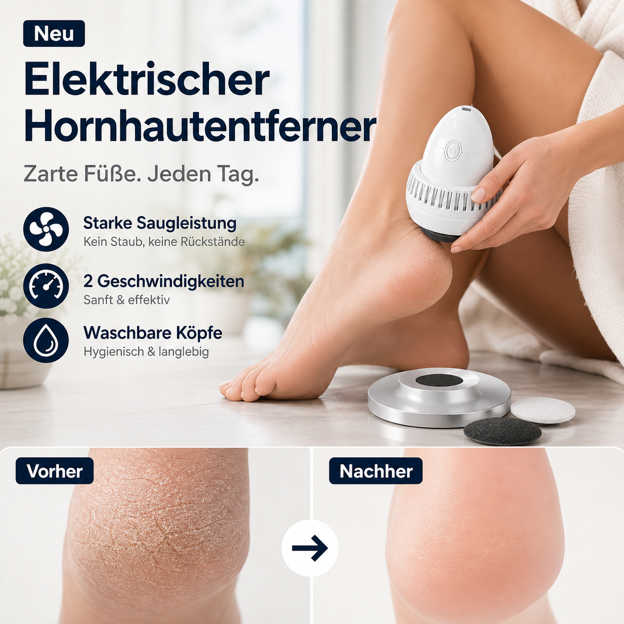 🔥⏳ 50 % RABATT – nur für kurze Zeit! 🦶 Professioneller elektrischer Hornhautrasierer für die Füße