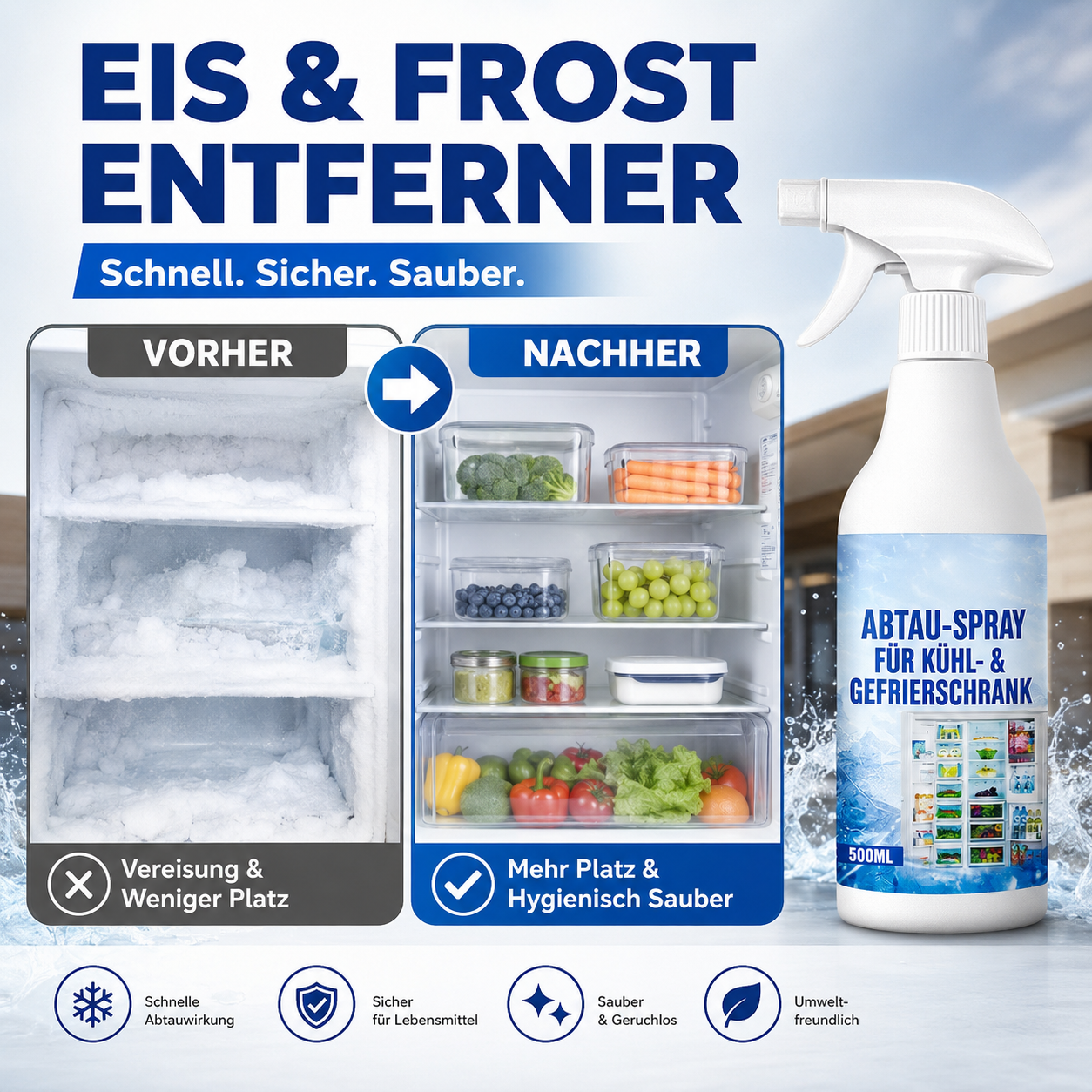 📢📢50 % Rabatt!!🥳🧊Auftauspray für Kühl- und Gefrierschränke🎁 (inkl. gratis Spatel)