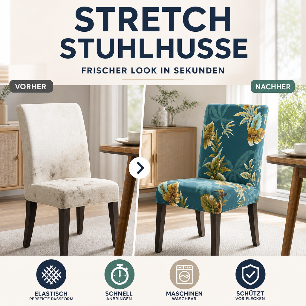 💫 Aktion: 1+1 gratis!⏰🔥NUR FÜR KURZE ZEIT 50% RABATT!🔥ÜBER 50.000 VERKAUFT!🪑Stretch Stuhlhusse für Esszimmerstühle