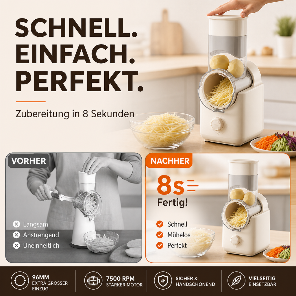 ⏳💥 50% Rabatt  + versandfrei 🎁🎁 Elektrischer Multischneider für Küche🥩🥕
