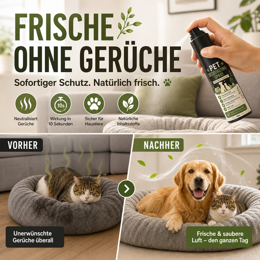 🔥🎁 2+1 GRATIS!!🥳 💞 50K+ VERKAUFT! ⚡🐾 Geruchsneutralisator-Spray für Haustiere | 15 ml, keine bloße Überdeckung mit Parfüm!