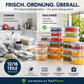 🍱 Vorratsdosen-Set mit Deckeln – 12/16-teiliges Set, ♻️ wiederverwendbar – 💧 auslaufsicher, geeignet für Gefrierschrank ❄️, Backofen 🔥, Mikrowelle ⏲️ und Spülmaschine 🍽️