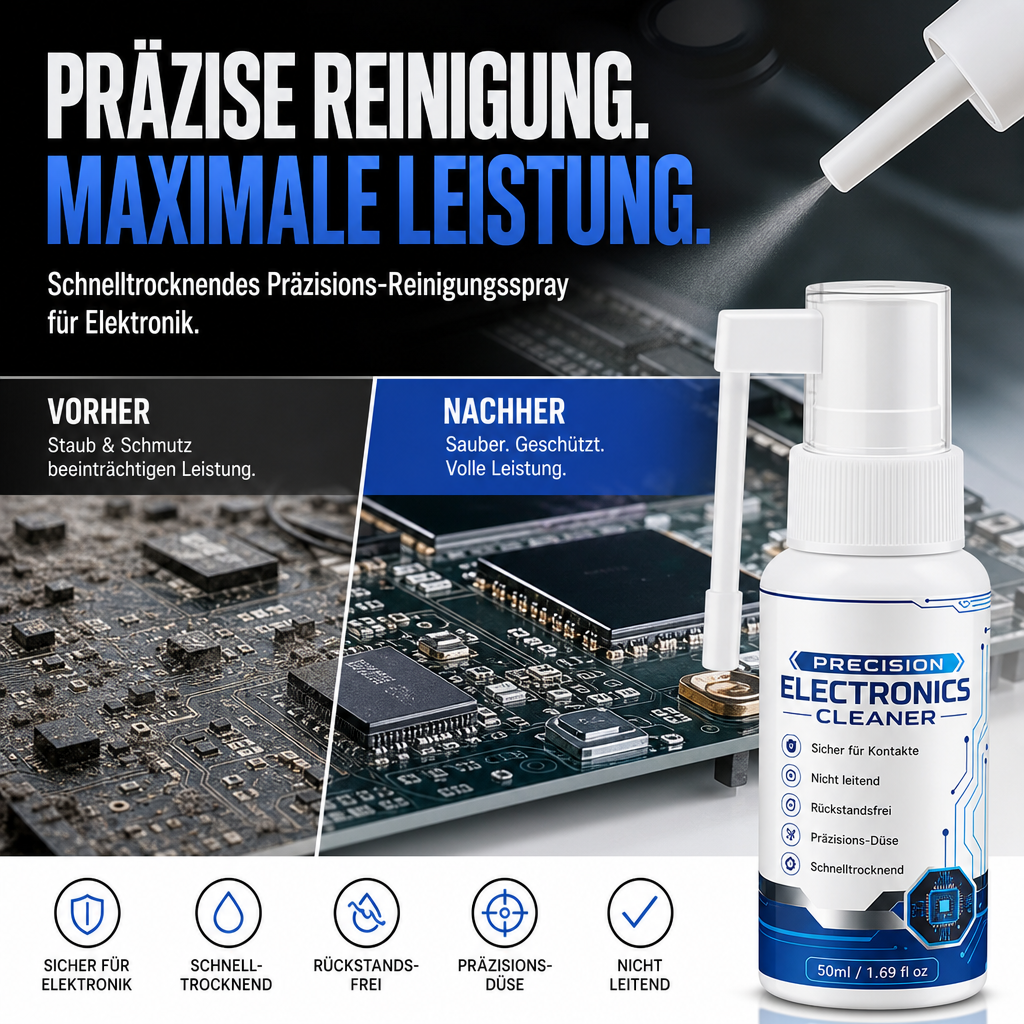 🔥🎁 2+1 GRATIS!!🥳💞 50K+ VERKAUFT! ⚡💨 Schnelltrocknendes Präzisions-Reinigungsspray für Elektronik