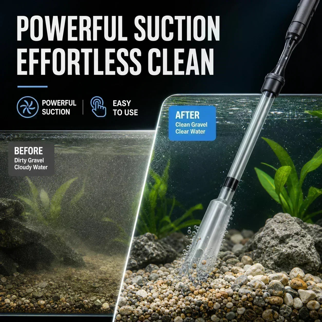 🐠 50% RABATT! ⚡ Elektrischer Aquarienkiesreiniger – Automatischer Mulmabsauger, wiederaufladbar & wasserdicht – Sauberes Aquarium ohne Wasserwechselstress ✨