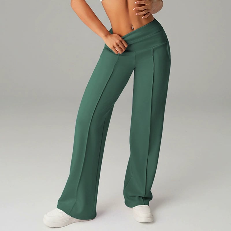 🎉LETZTER TAG AKTION – 50% RABATT 👖✨ Damen Weite Straight-Leg-Hose mit hohem Bund – Stretchstoff + Praktische Taschen + 9 Farben! ✨