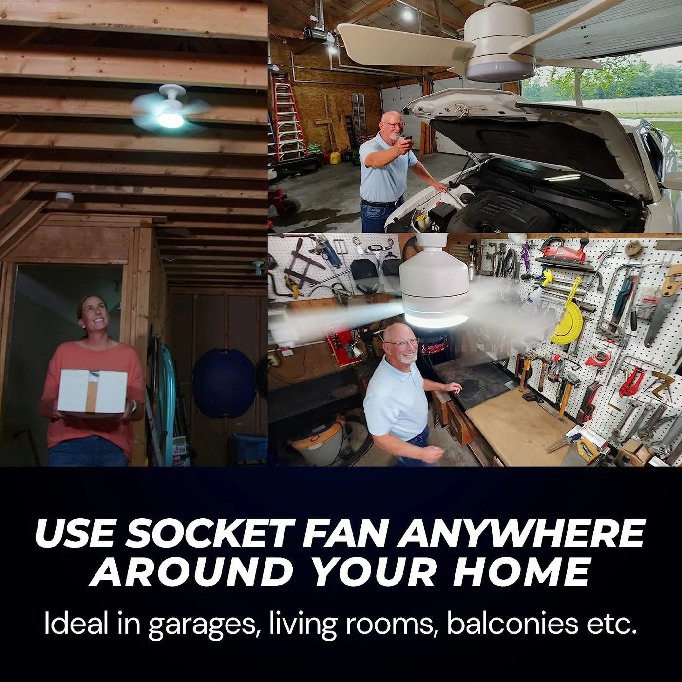 🔥ZOMERVERKOOP 61% UIT🔥 2-IN-1 PORTABLE CEILING FAN & LIGHT met afstandsbediening