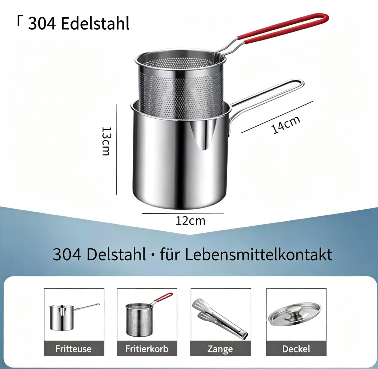 🔥Multifunktionale Fritteuse aus Edelstahl 304