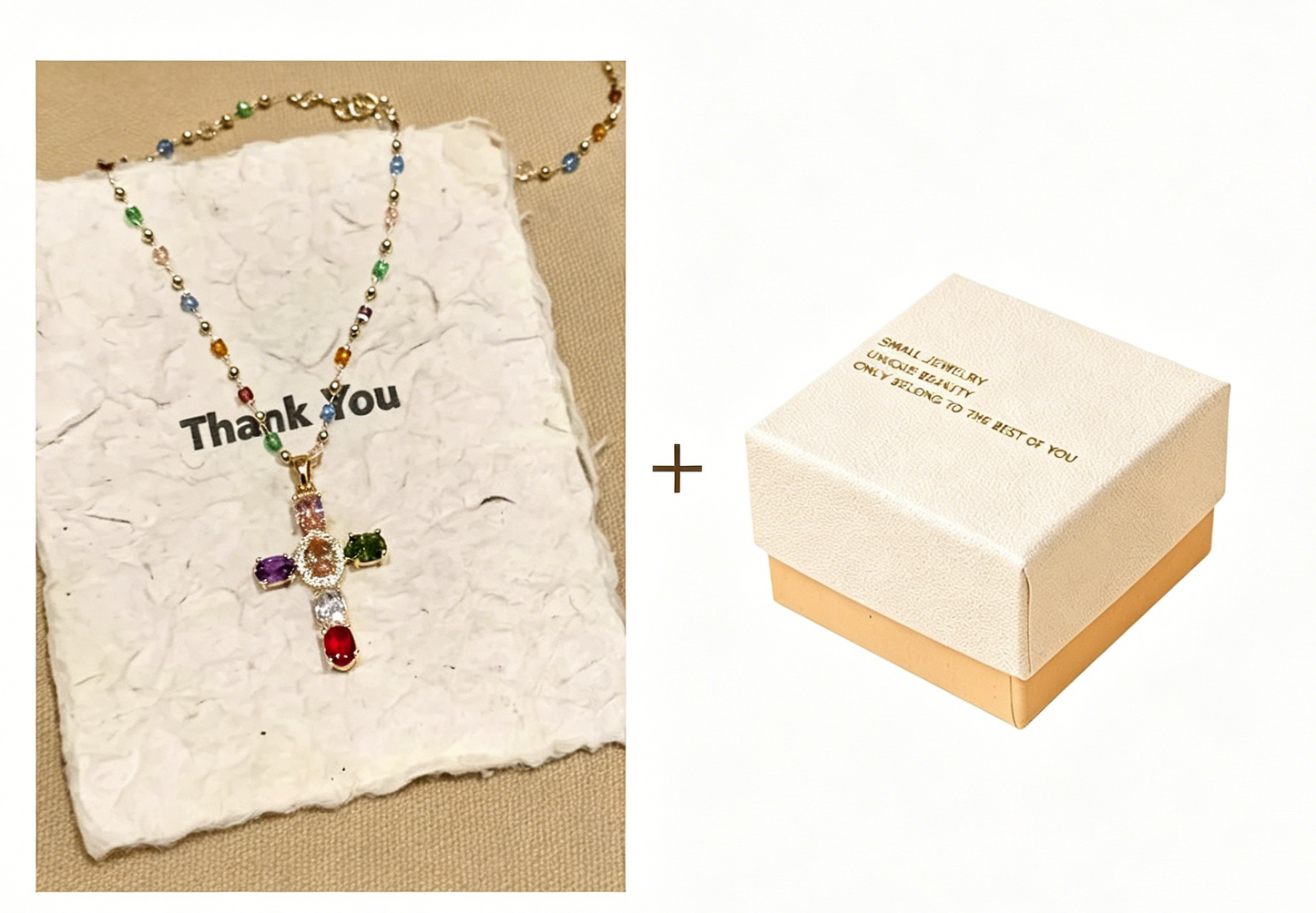 💎 50 % RABATT!! ✝️ Bunte Halskette mit Strass-Kreuzanhänger – leuchtender Glanz, verstellbare Länge & aussagekräftiges Statement ✨