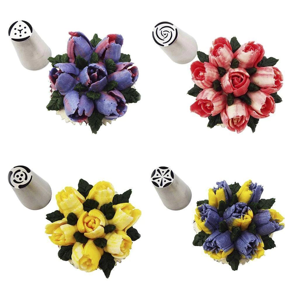 🔥🎁 2+1 GRATIS!!🍰Jetzt 50 % Rabatt! Set mit Spritztüllen für Blumendekorationen – Russisches Spritztüllen-Set, Tortendekorations-Tüllen für selbstgemachte Buttercreme-Tulpen- und Rosen-Tortendekorationen