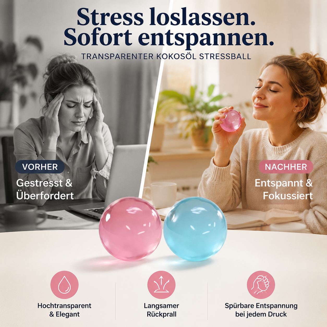 🔥🎁 2+1 GRATIS!!🥳 💞 50K+ VERKAUFT! ⚡🥥Coconut Oil Squishy, Coconut Oil Stress Ball – Super Soft, Handmade, Slow-Rising Fidget Squeeze Toy for Stress Relief and Improved Focus🌴💚