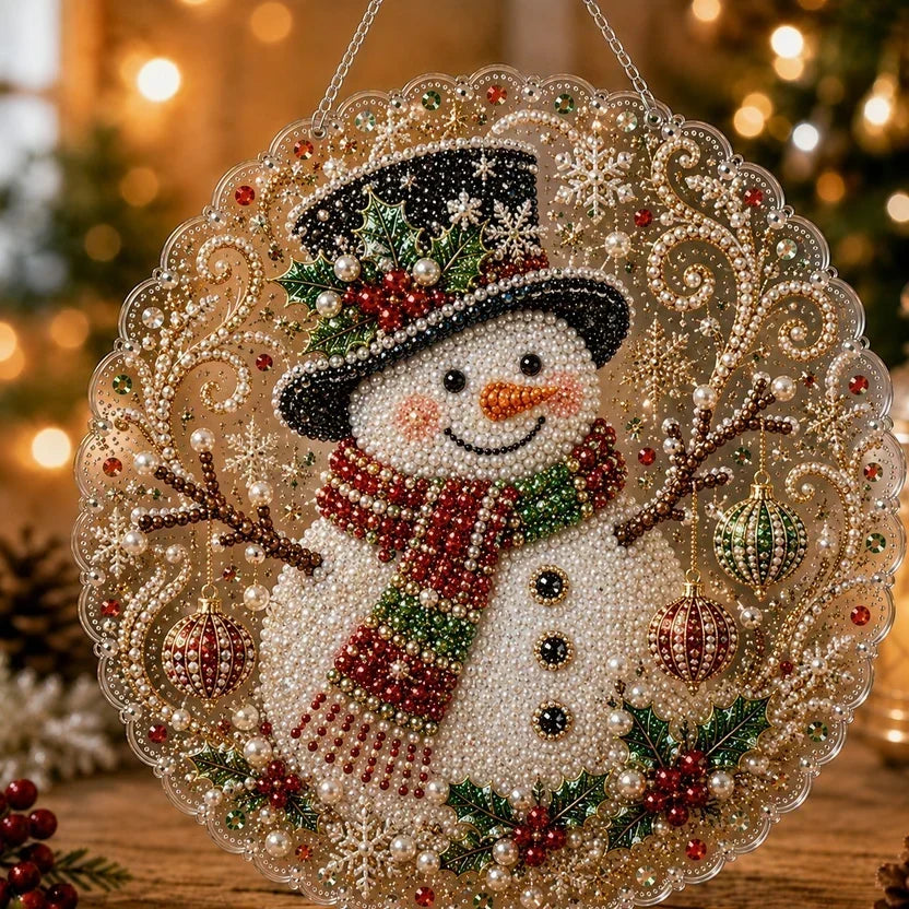 🎁🎄 DIY Weihnachts-Perlen-Diamantmalerei-Anhänger Bastelset | Farbechte, abriebfeste Perlen – handgefertigte Festdekoration zum Aufhängen 🎅💎