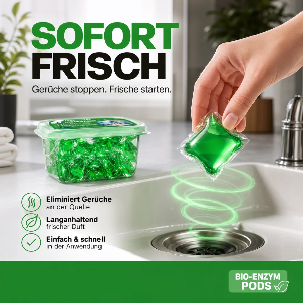 🏠💧 50 % Rabatt! Abfluss‑Deodorant‑Tabs – Bio‑Enzym‑Formel neutralisiert Gerüche direkt an der Quelle. Sofortiger Frischeduft, ohne aggressive Chemikalien. Verabschieden Sie sich von unangenehmen Gerüchen. 🚰