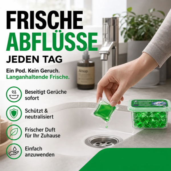 🏠💧 50 % Rabatt! Abfluss‑Deodorant‑Tabs – Bio‑Enzym‑Formel neutralisiert Gerüche direkt an der Quelle. Sofortiger Frischeduft, ohne aggressive Chemikalien. Verabschieden Sie sich von unangenehmen Gerüchen. 🚰