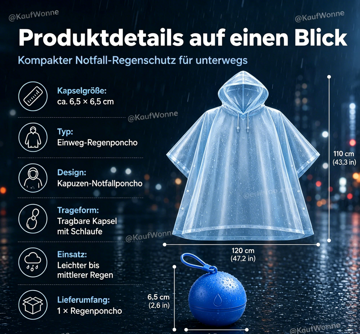 🥳HEISSER SALE 2026🥳💞 50K+ VERKAUFT! ⚡🌧️Einweg-Regenjacke in Mini-Kugelform (1 kaufen, 2 gratis)