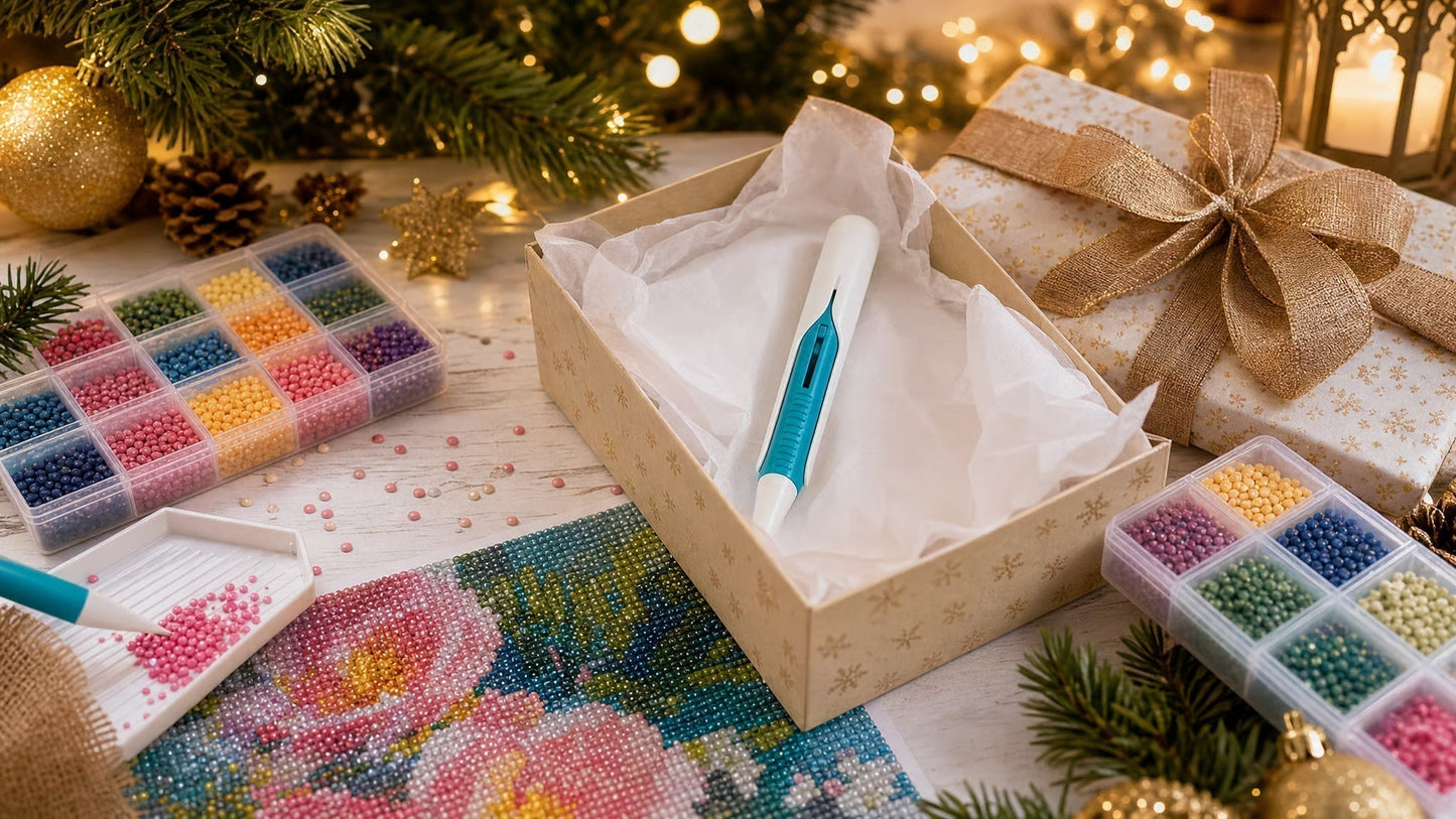 🔥🎁 2+1 GRATIS!! 🥳💞 50K+ VERKAUFT! ⚡💎 Automatischer Diamantmal-Stift mit Perlenablage-Set