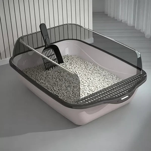 🐾 50 % RABATT IM FLASH-SALE! Extra große, halbgeschlossene Katzentoilette mit Spritzschutz + gratis Streuschaufel – Hält den Boden sauber, leicht zu reinigen 🐱🧹【Nur für kurze Zeit】