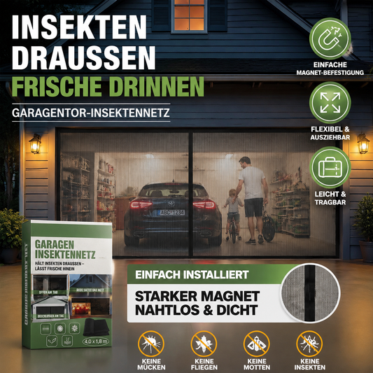 📢📢50 % Rabatt!! ⏰🦟2er-Set Praktisches Garagentor-Insektenschutzgitter mit guter Luftzirkulation