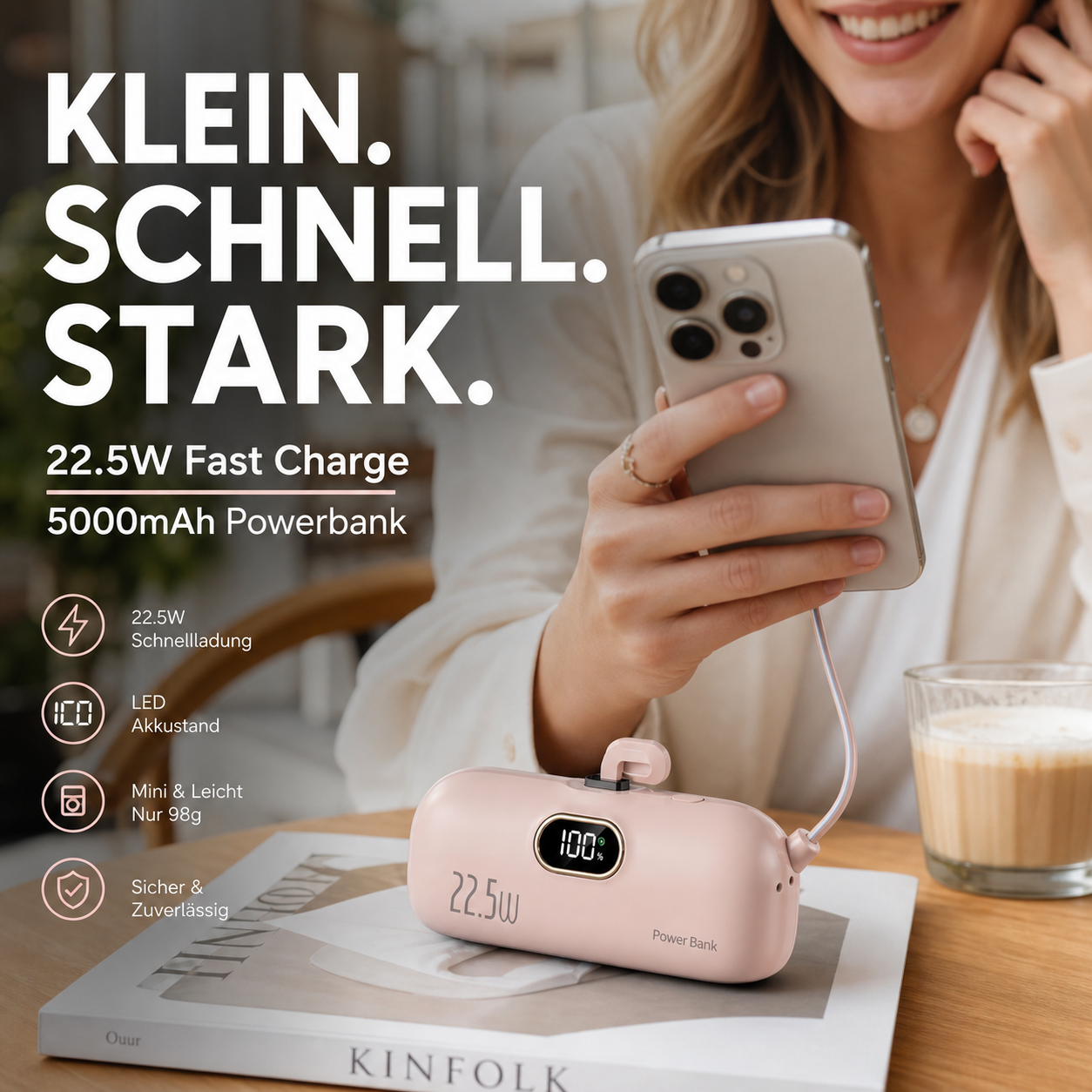 🔋 50% RABATT! 📱 Mini-Powerbank 5000mAh – Tragbar, Schnellladung & Perfekt für Unterwegs ✨