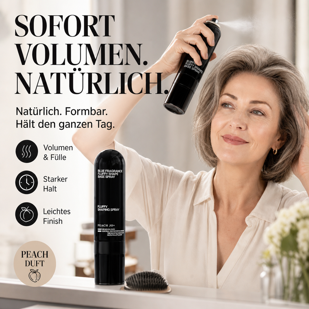 🍑✨Haar‑Volumen‑Spray mit Pfirsichduft, langanhaltend, gibt mehr Fülle, leichtes Styling‑Spray für glattes, flaches Haar