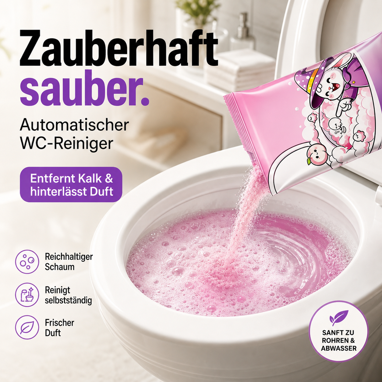 🔥🎁 1+1 GRATIS!!🥳💞 50K+ VERKAUFT! ⚡🚽Automatisch schäumendes Toilettenreinigerpulver