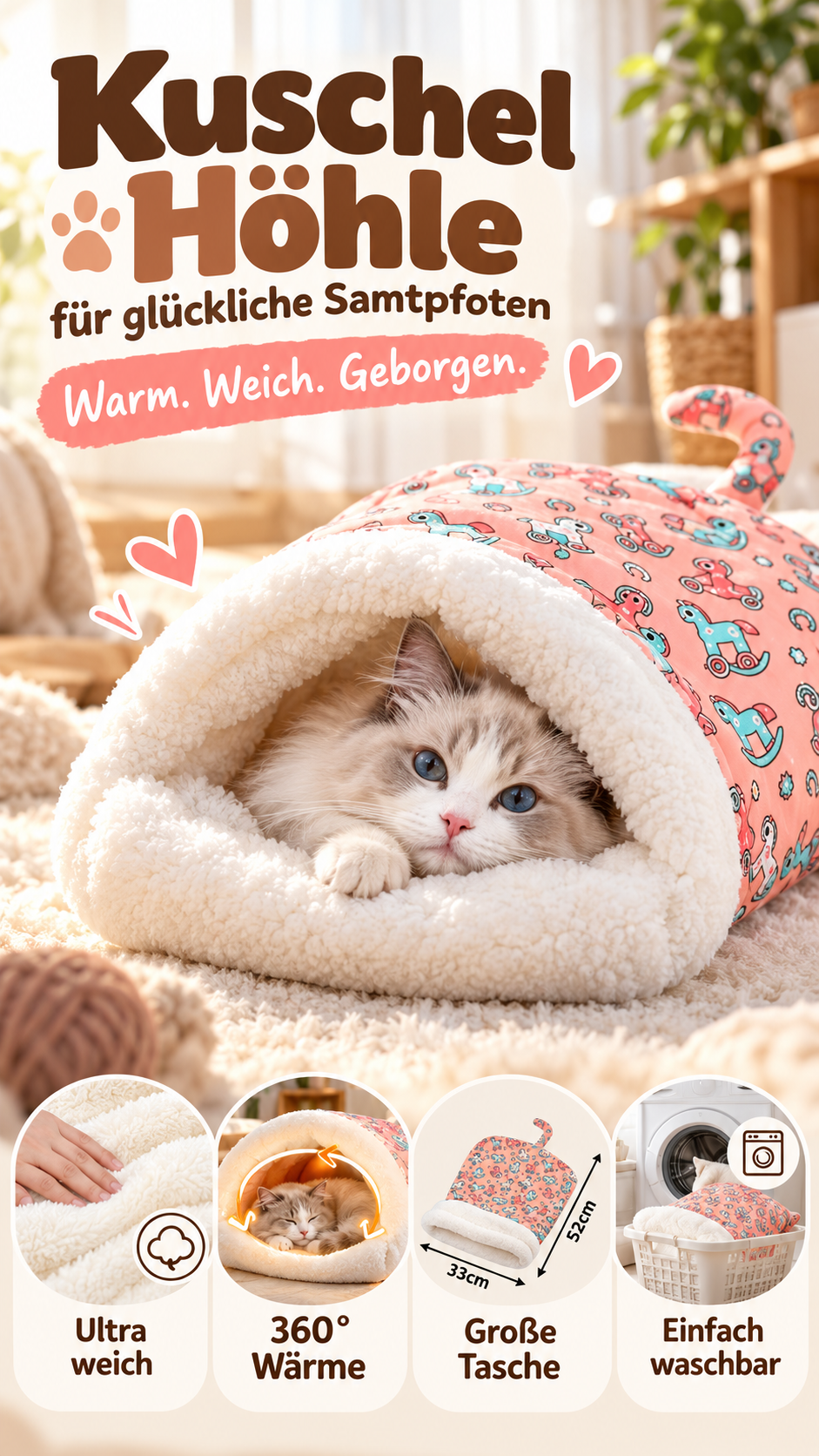 🐱 Gemütlicher Katzen-Winterschlafsack-Gcom