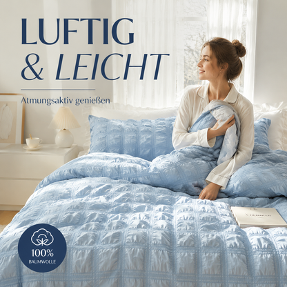 🛋️✨ LIMITIERTES SOMMER-ANGEBOT! 3-teiliges Falten-Bettwäsche-Set – Strukturiert, bügelfrei & atmungsaktiv ❄️🍃