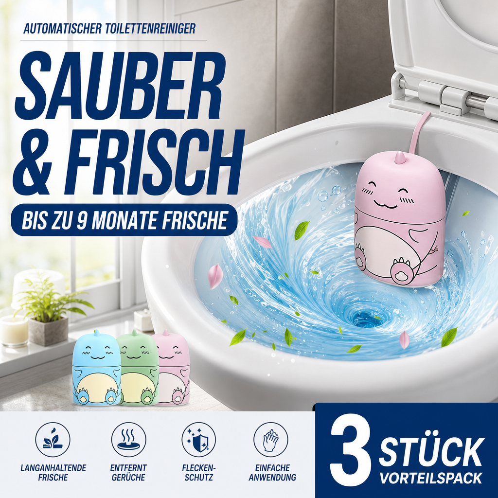 🔥🎁 2+1 GRATIS!!🥳✨ 2-in-1 WC-Reiniger & Lufterfrischer 🚽💙 Für ein strahlend sauberes Bad mit langanhaltend frischem Duft!